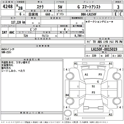 Subaru STELLA  с аукциона в Японии