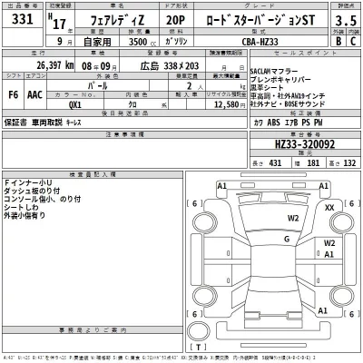 Nissan FAIRLADYZ  с аукциона в Японии