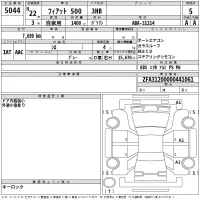 Fiat 500 лот № 5044 оценка 5  с аукциона в Японии 2