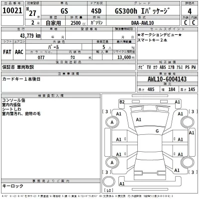 Lexus GS  с аукциона в Японии