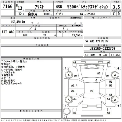 Toyota ARISTO  с аукциона в Японии