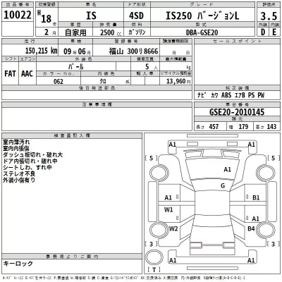 Lexus IS  с аукциона в Японии