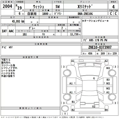 Toyota WISH  с аукциона в Японии