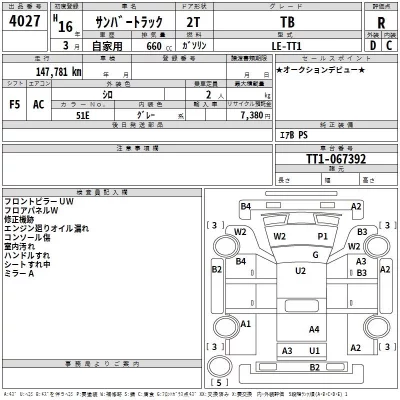 Subaru SAMBAR  с аукциона в Японии
