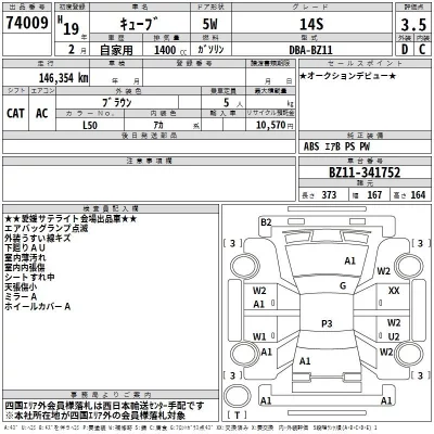 Nissan CUBE  с аукциона в Японии