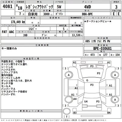 Subaru LEGACY OUTBACK  с аукциона в Японии