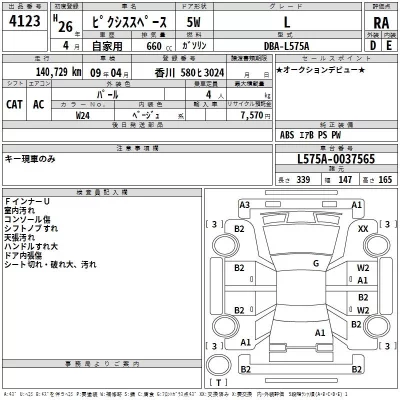 Toyota PIXIS SPACE  с аукциона в Японии