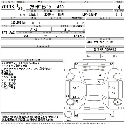 Mazda ATENZA SEDAN  с аукциона в Японии