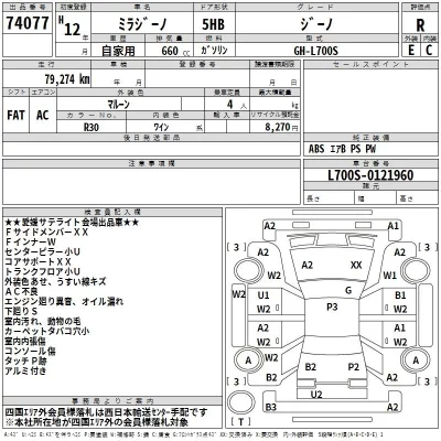 Daihatsu MIRA  с аукциона в Японии