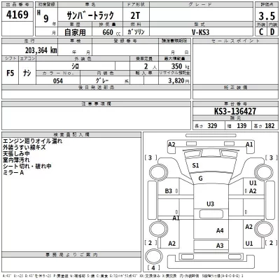 Subaru SAMBAR  с аукциона в Японии