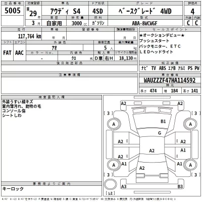 Audi S4  с аукциона в Японии