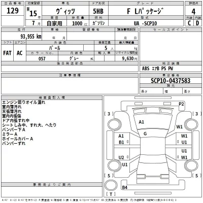 Toyota VITZ  с аукциона в Японии