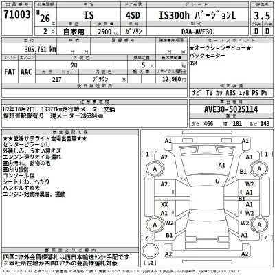 Lexus IS  с аукциона в Японии