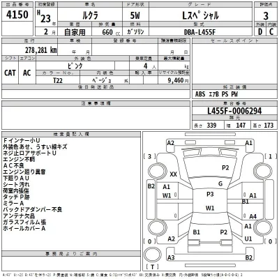 Subaru LUCRA  с аукциона в Японии