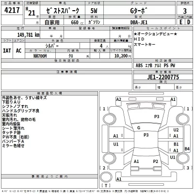 Honda ZEST  с аукциона в Японии