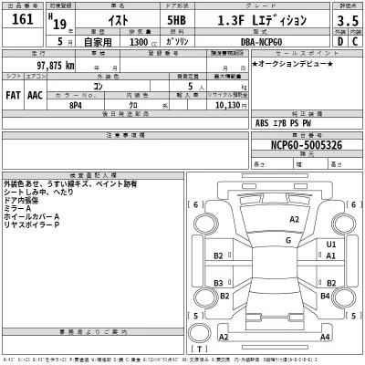 Toyota IST  с аукциона в Японии