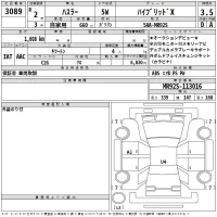 Suzuki HUSTLER лот № 3089 оценка 3.5  с аукциона в Японии 2