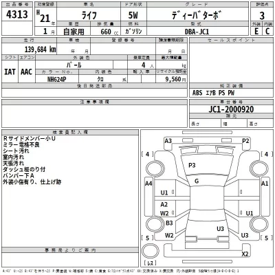 Honda LIFE  с аукциона в Японии