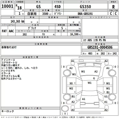 Lexus GS  с аукциона в Японии