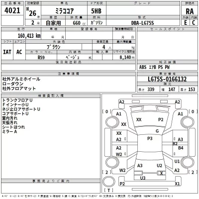 Daihatsu MIRA  с аукциона в Японии