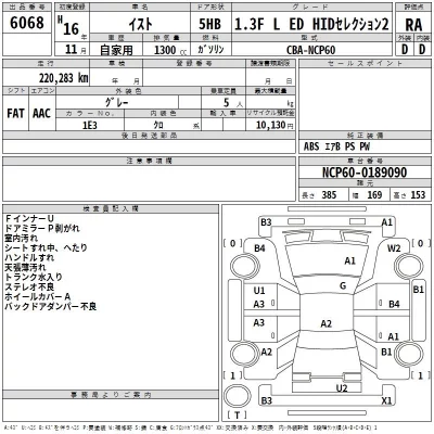 Toyota IST  с аукциона в Японии