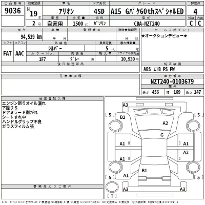 Toyota ALLION  с аукциона в Японии