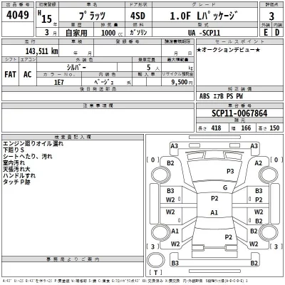 Toyota PLATZ  с аукциона в Японии