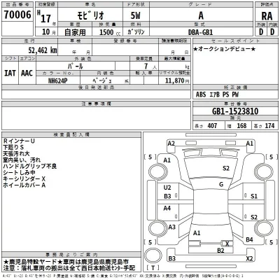 Honda MOBILIO  с аукциона в Японии