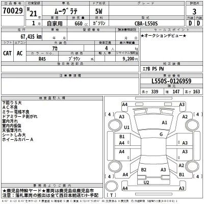 Daihatsu MOVE LATTE  с аукциона в Японии