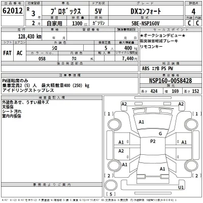 Toyota PROBOX  с аукциона в Японии