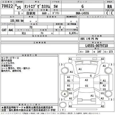 Daihatsu TANTO EXE  с аукциона в Японии