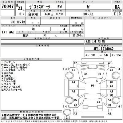 Honda ZEST  с аукциона в Японии