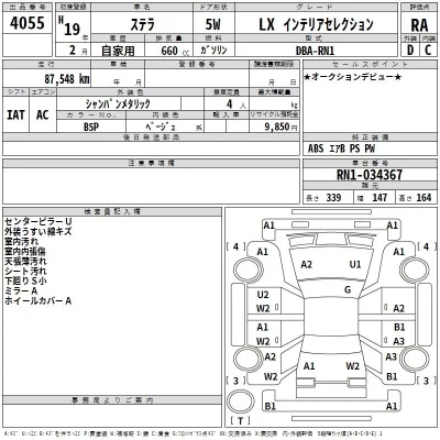 Subaru STELLA  с аукциона в Японии