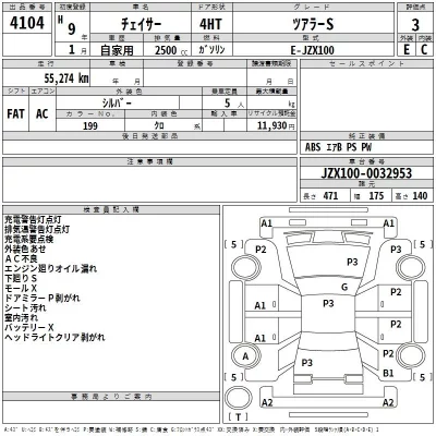 Toyota CHASER  с аукциона в Японии