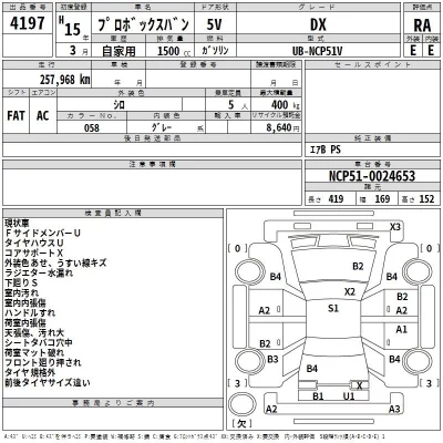 Toyota PROBOX  с аукциона в Японии