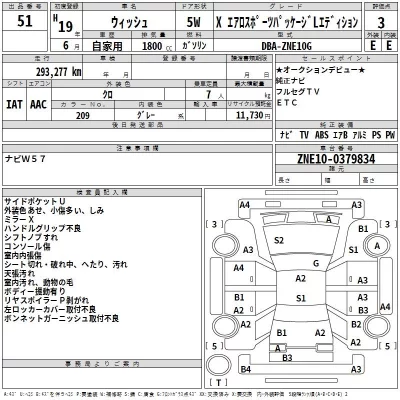 Toyota WISH  с аукциона в Японии
