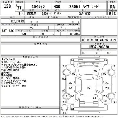 Nissan SKYLINE  с аукциона в Японии