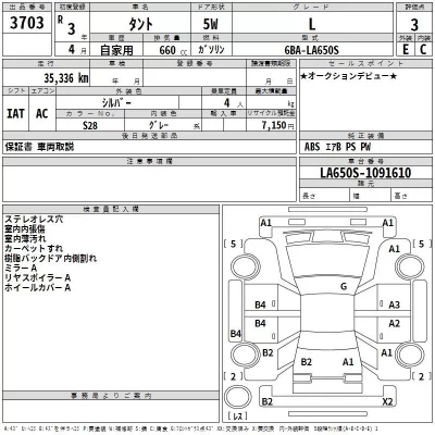 Daihatsu TANTO  с аукциона в Японии