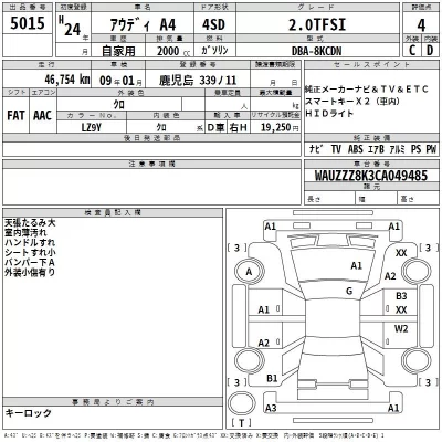 Audi A4  с аукциона в Японии