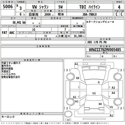 Volkswagen SHARAN  с аукциона в Японии