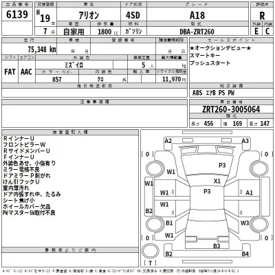 Toyota ALLION  с аукциона в Японии