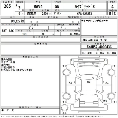 Toyota RAV4  с аукциона в Японии
