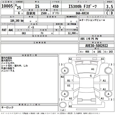 Lexus IS  с аукциона в Японии