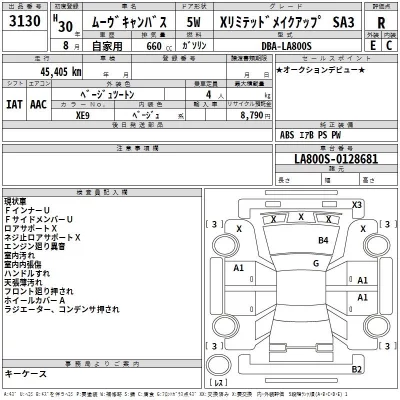 Daihatsu MOVE CANBUS  с аукциона в Японии