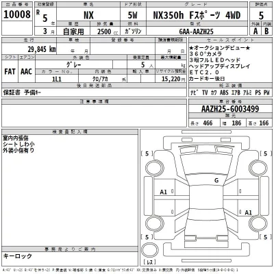 Lexus NX  с аукциона в Японии