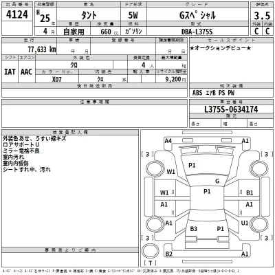 Daihatsu TANTO  с аукциона в Японии