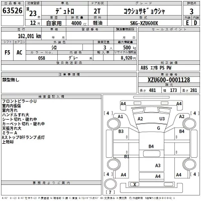Hino DUTRO  с аукциона в Японии