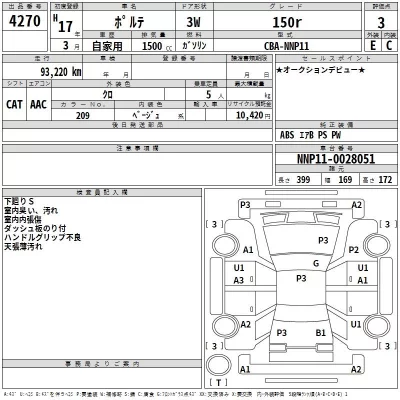 Toyota PORTE  с аукциона в Японии