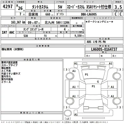 Daihatsu TANTO  с аукциона в Японии