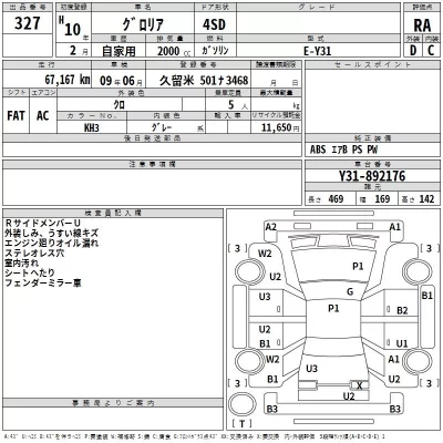 Nissan GLORIA  с аукциона в Японии